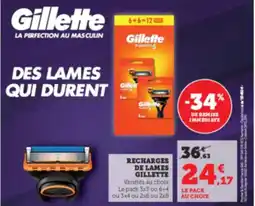 Hyper U GILLETTE Recharges de lames offre