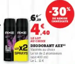 Hyper U AXE Deodorant offre