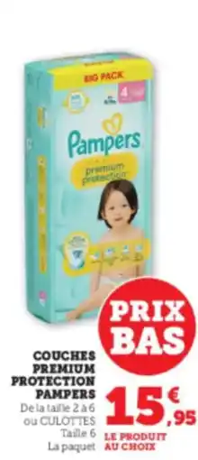 Hyper U PAMPERS Couches premium protection offre