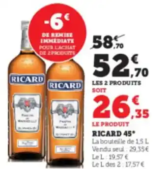 Hyper U RICARD 45° offre