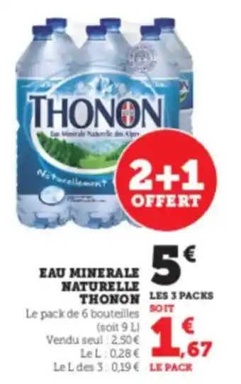 Hyper U THONON Eau minerale naturelle offre