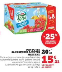 Hyper U MATERNE Pom'potes sans sucres ajoutes offre