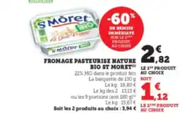 Hyper U ST MORET Fromage pasteurise nature bio offre