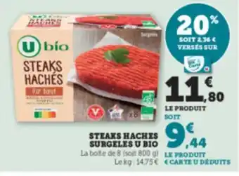 Hyper U U BIO Steaks haches surgeles offre