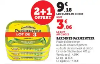 Hyper U PARMENTIER Sardines offre