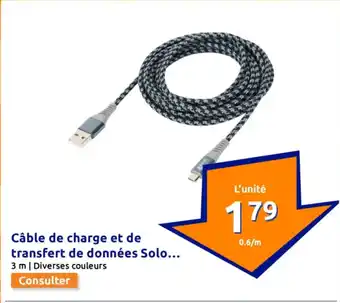 Action Cable de charge et de transfert donnees solo offre