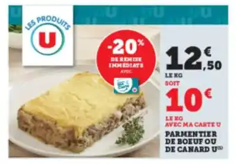 Hyper U U Parmentier de boeuf ou de canard offre