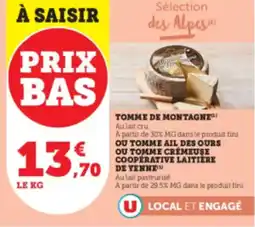 Hyper U Tomme de montagne offre