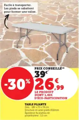 Hyper U Table pliante offre