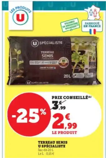 Hyper U U Terreau semis spécialiste offre