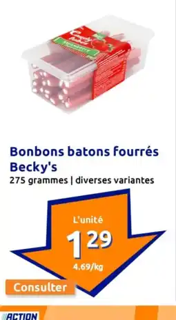 Action Bonbons batons four res beckys offre