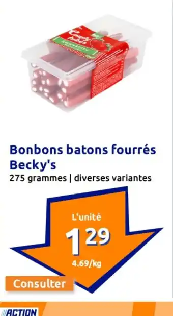 Action Bonbons batons four res beckys offre