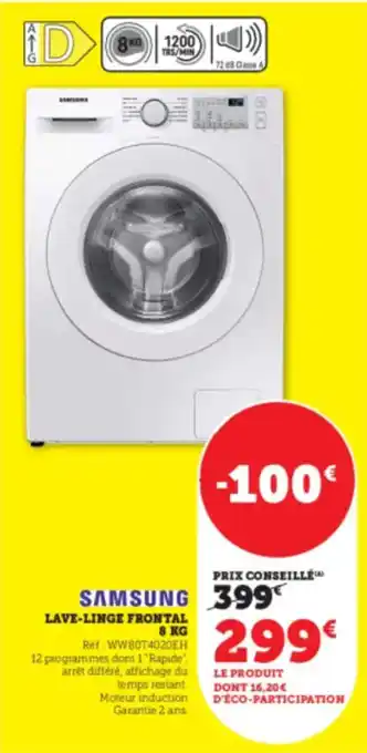 Hyper U SAMSUNG Lave-linge frontal offre