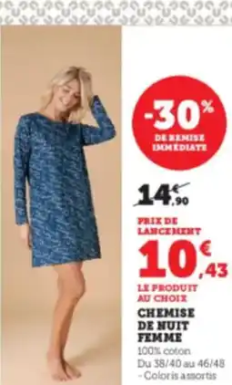 Hyper U Chemise de nuit femme offre