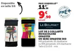 Hyper U LE BOURGET Lot de 2 collants modacolors opaques ou semi opaques 30d offre