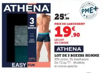 Hyper U ATHENA Lot de 3 boxers homme offre