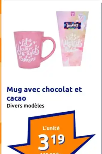 Action Mug avec chocolate et cacao offre