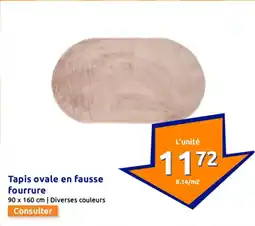 Action Tapis ovale en fausse fourrure offre