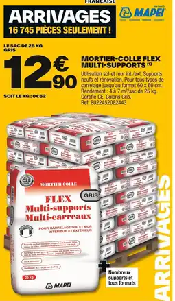 Brico Dépôt Mortier-colle flex multi-supports offre