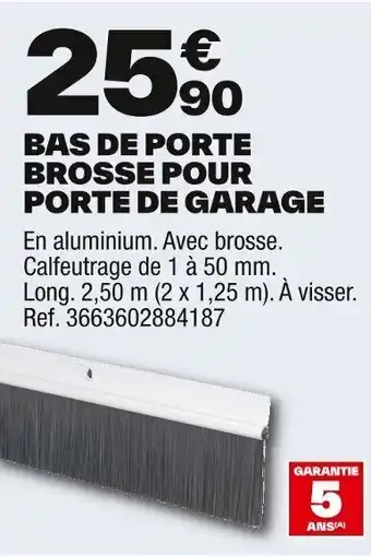 Brico Dépôt Bas de porte brosse pour porte de garage offre