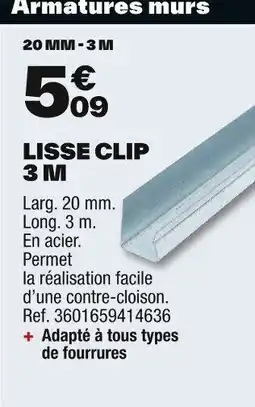 Brico Dépôt Lisse clip 3 m offre