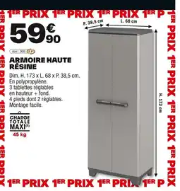 Brico Dépôt Armoire haute résine offre