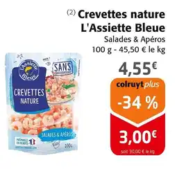 Colruyt Crevettes nature L'Assiette Bleue offre