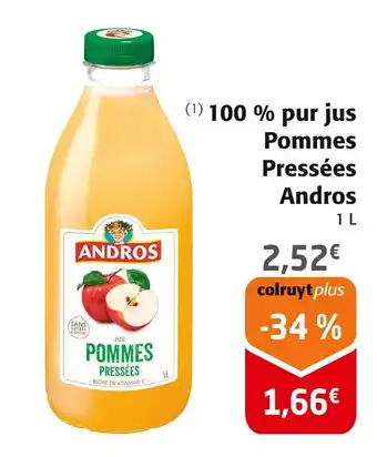 Colruyt ANDROS 100 % pur jus Pommes Pressées offre