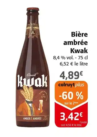 Colruyt KWAK Bière ambrée offre