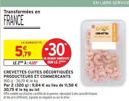 Intermarché Hyper Crevettes cuites décortiquées producteurs et commercants offre