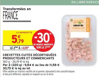 Intermarché Hyper Crevettes cuites décortiquées producteurs et commercants offre