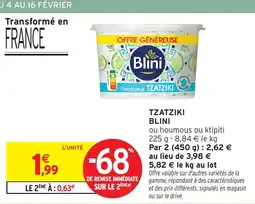 Intermarché Hyper BLINI Tzatziki offre