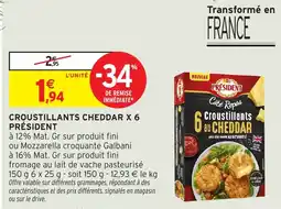 Intermarché Hyper PRÉSIDENT Croustillants cheddar x 6 offre