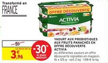 Intermarché Hyper ACTIVIA Yaourt aux probiotiques aux fruits panachés en offre découverte offre