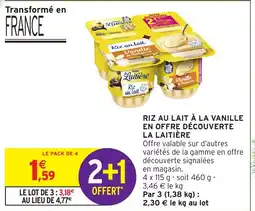 Intermarché Hyper LA LAITIÈRE Riz au lait à la vanille en offre découverte offre