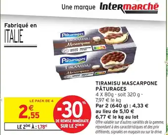 Intermarché Hyper PÂTURAGES Tiramisu mascarpone offre