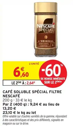 Intermarché Hyper NESCAFÉ Café soluble spécial filtre offre