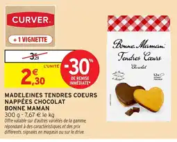 Intermarché Hyper BONNE MAMAN Madeleines tendres coeurs nappées chocolat offre