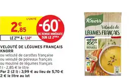 Intermarché Hyper KNORR Velouté de légumes français offre