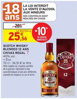 Intermarché Hyper CHIVAS Scotch whisky blended 12 ans regal offre