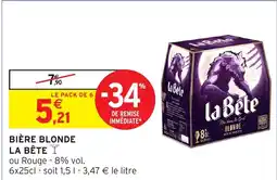 Intermarché Hyper LA BÊTE Bière blonde offre