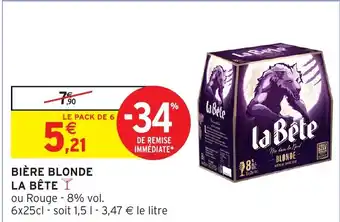 Intermarché Hyper LA BÊTE Bière blonde offre