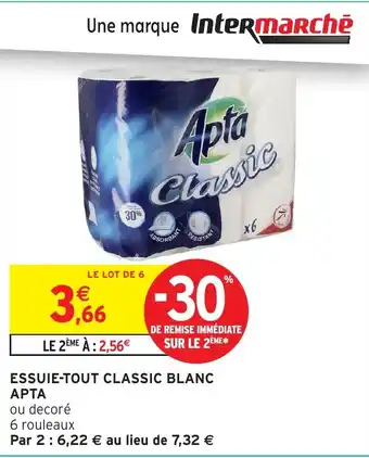 Intermarché Hyper APTA Essuie-tout classic blanc offre