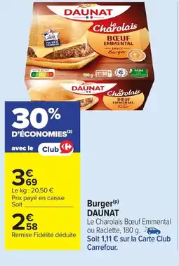 Carrefour Market DAUNAT Burger offre