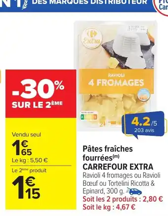 Carrefour Market CARREFOUR EXTRA  Pâtes fraîches fourrées offre