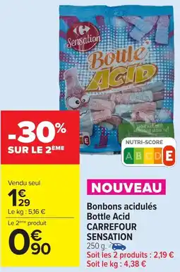 Carrefour Market CARREFOUR SENSATION Bonbons acidulés Bottle Acid offre