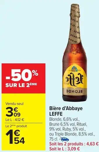 Carrefour Market LEFFE Bière d'Abbaye offre