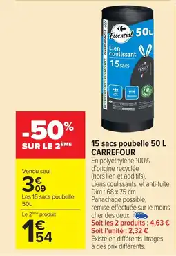 Carrefour Market CARREFOUR 15 sacs poubelle offre