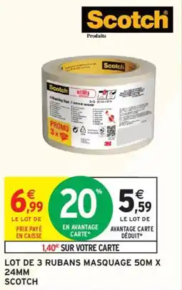 Intermarché SCOTCH Lot de 3 rubans masquage 50m x 24mm offre