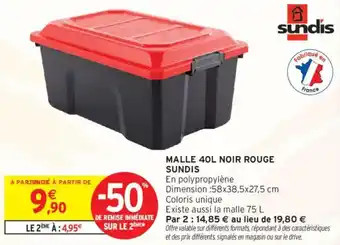 Intermarché SUNDIS Malle noir rouge offre